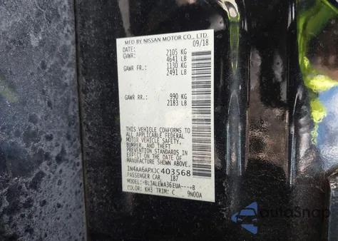 2018 Nissan Maxima 3.5 Sl from USA, damaged, VIN 1N4AA6APXJC403568